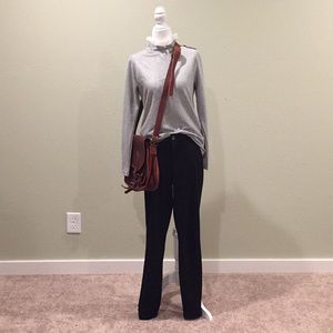 Lace high-collar ribbed blouse